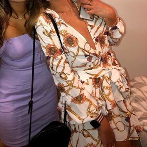 ASOS belted tie mini dress